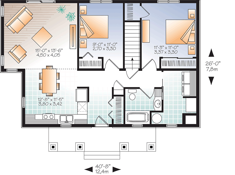 House Plan 76437 Level One