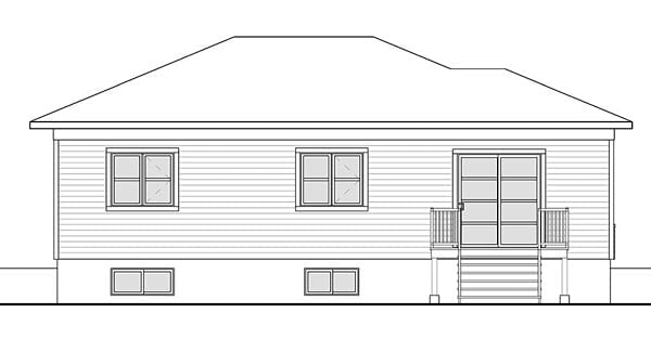 House Plan 76437 Rear Elevation