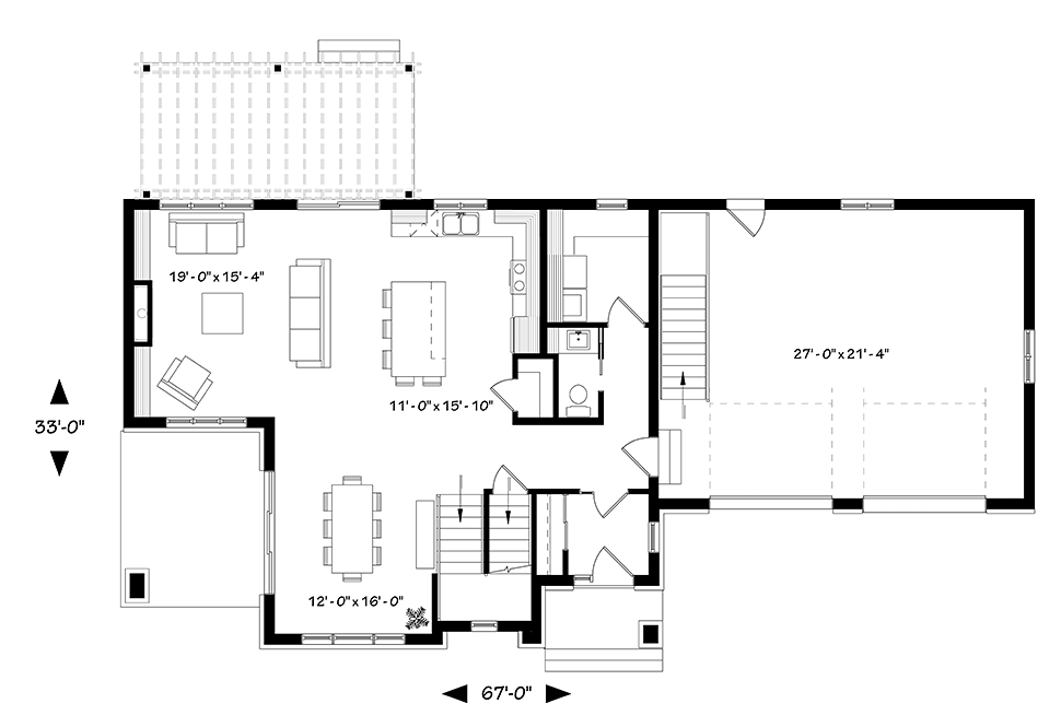 House Plan 76498 Level One
