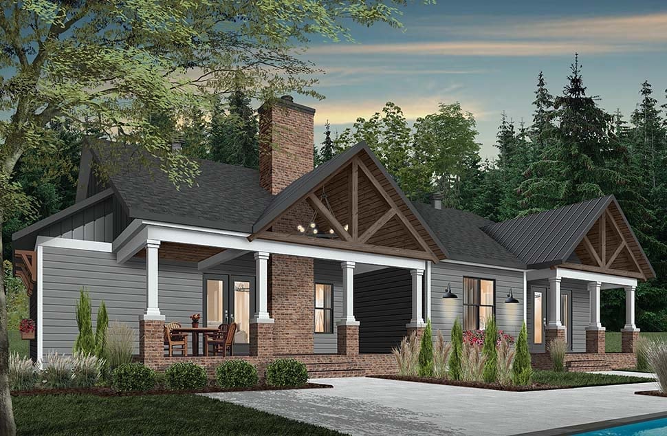 Cottage, Craftsman, Farmhouse Plan with 3249 Sq. Ft., 3 Bedrooms, 3 Bathrooms, 2 Car Garage Picture 3