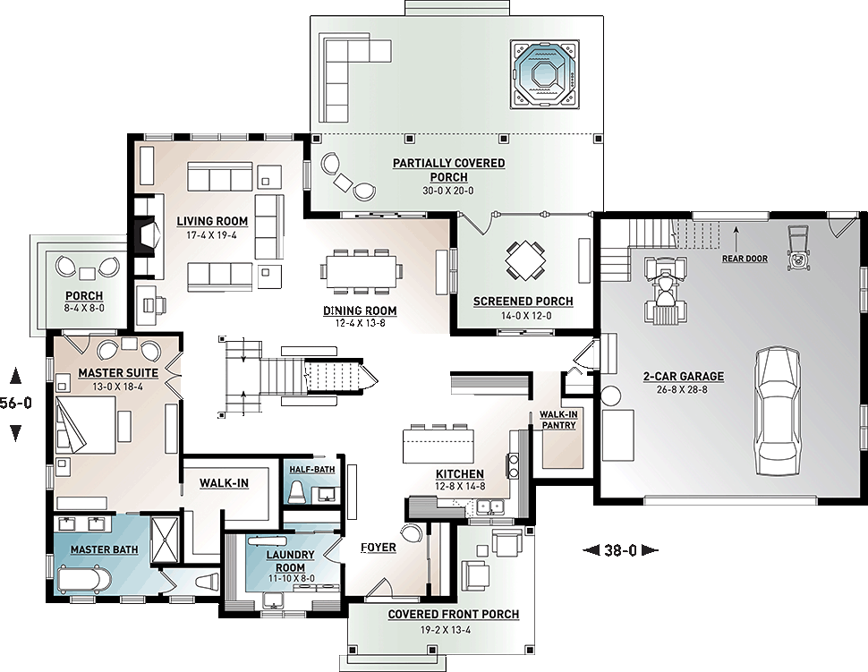 House Plan 76530 Level One