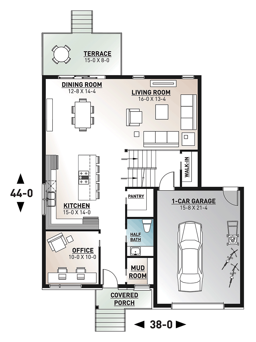 House Plan 76539 Level One