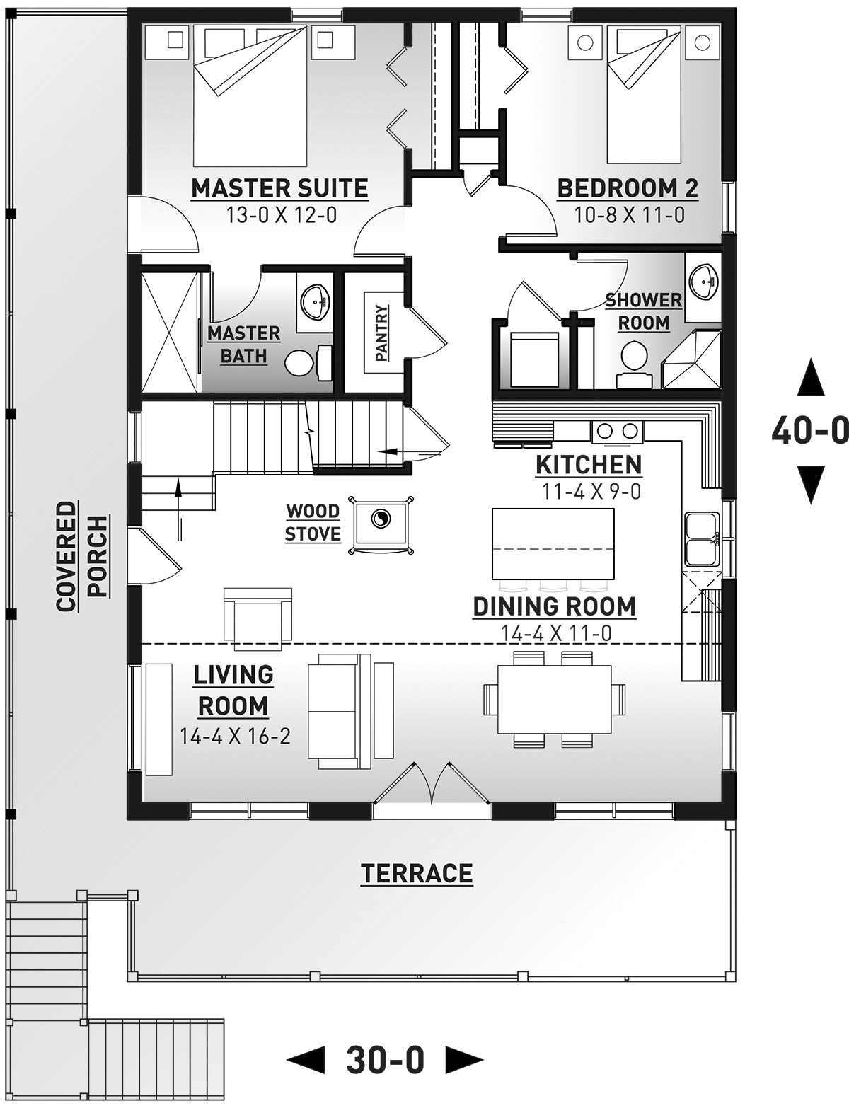 Plan 76550 | Beautiful mountain cottage home plan with 4 bedrooms