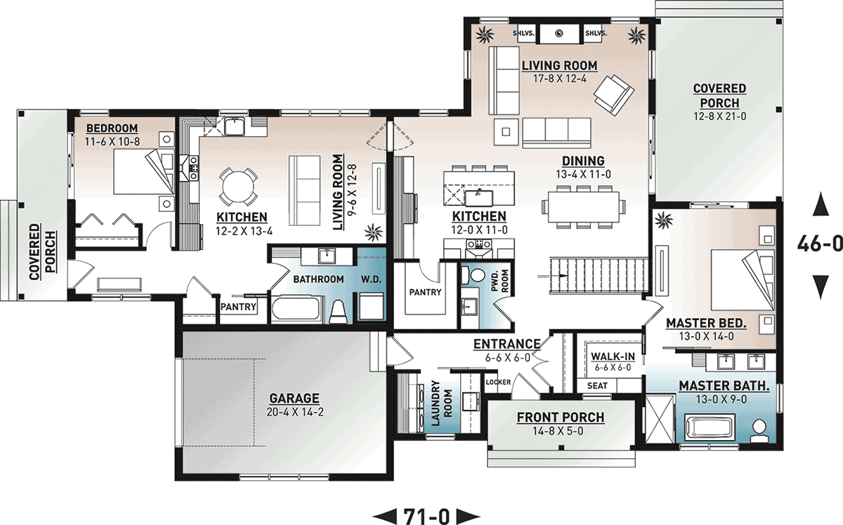 House Plan 76572 Level One