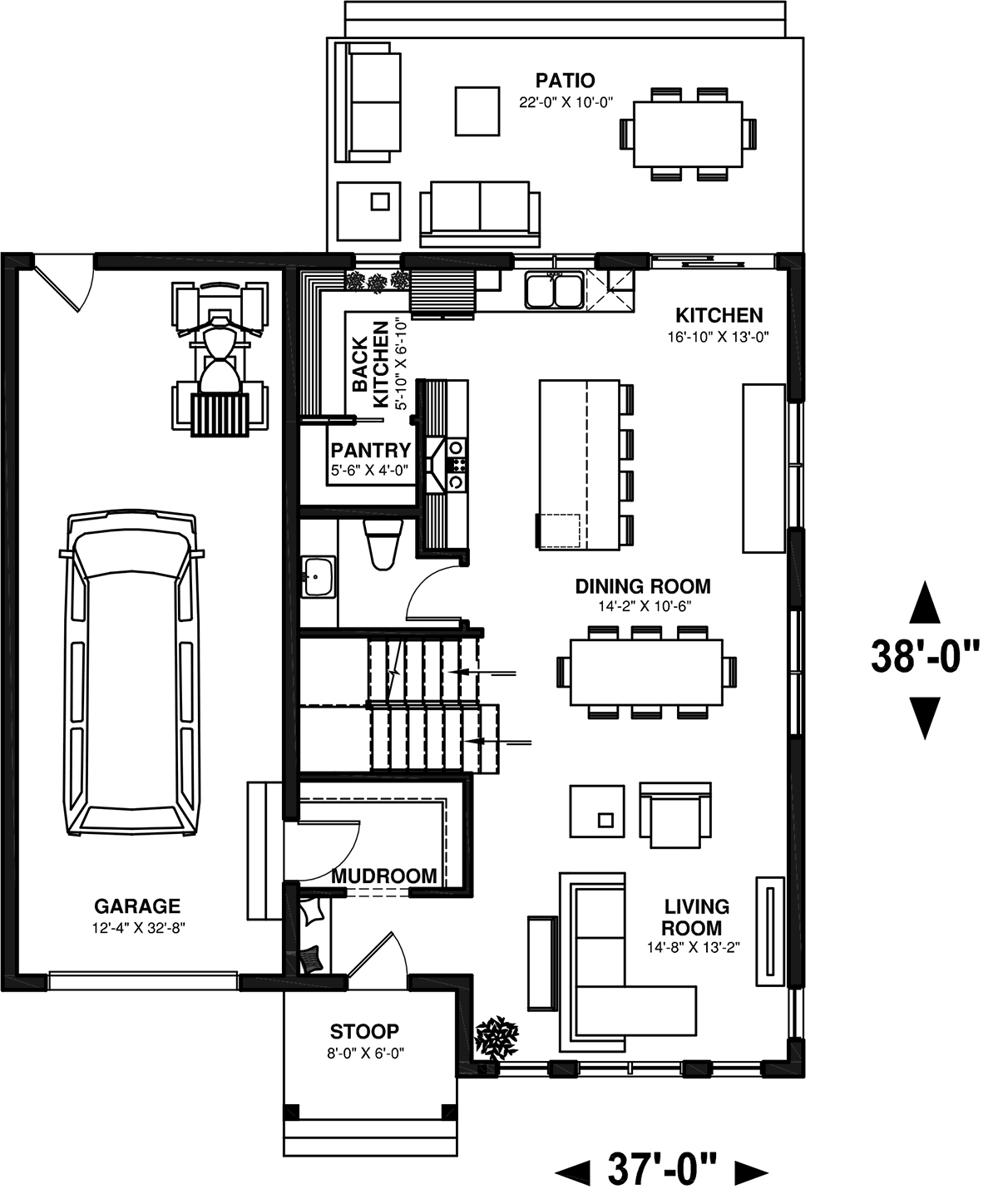 House Plan 76577 Level One