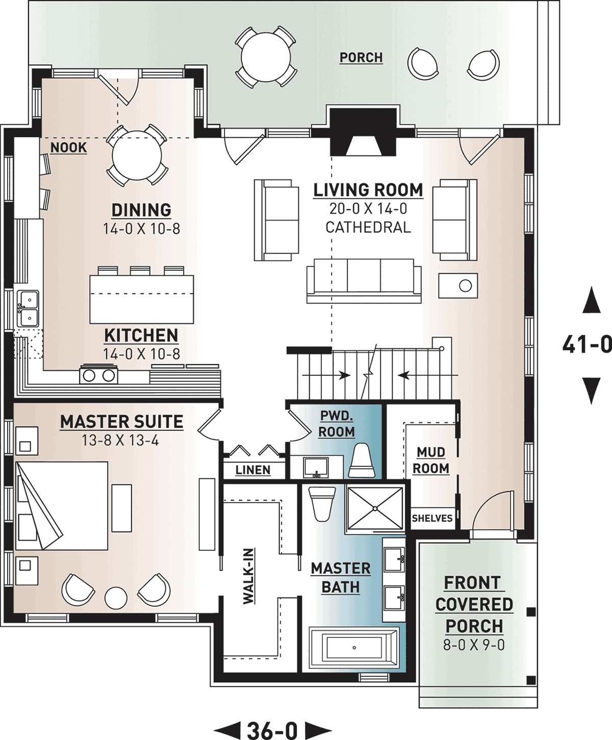 House Plan 76578 Level One
