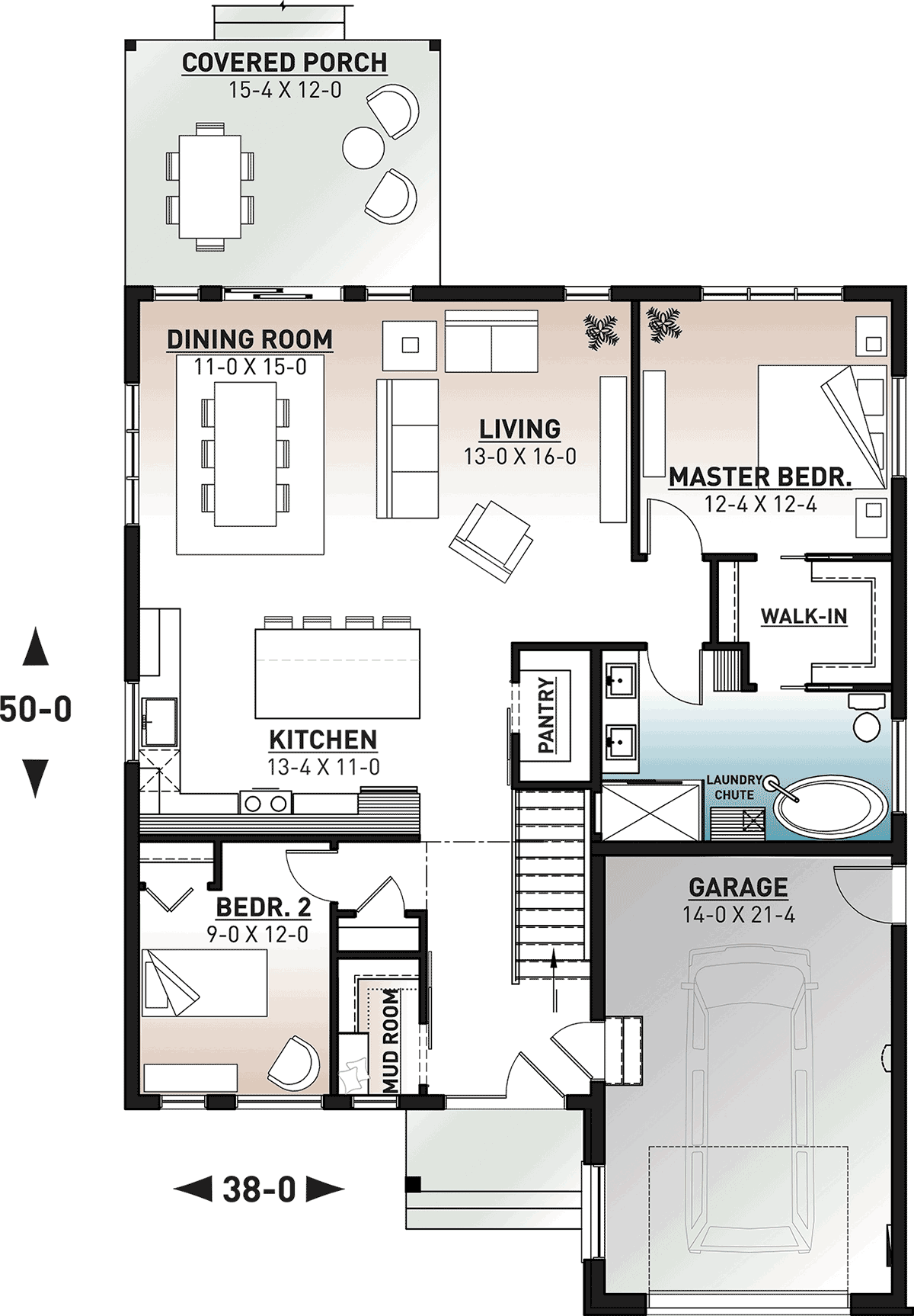 House Plan 76581 Level One