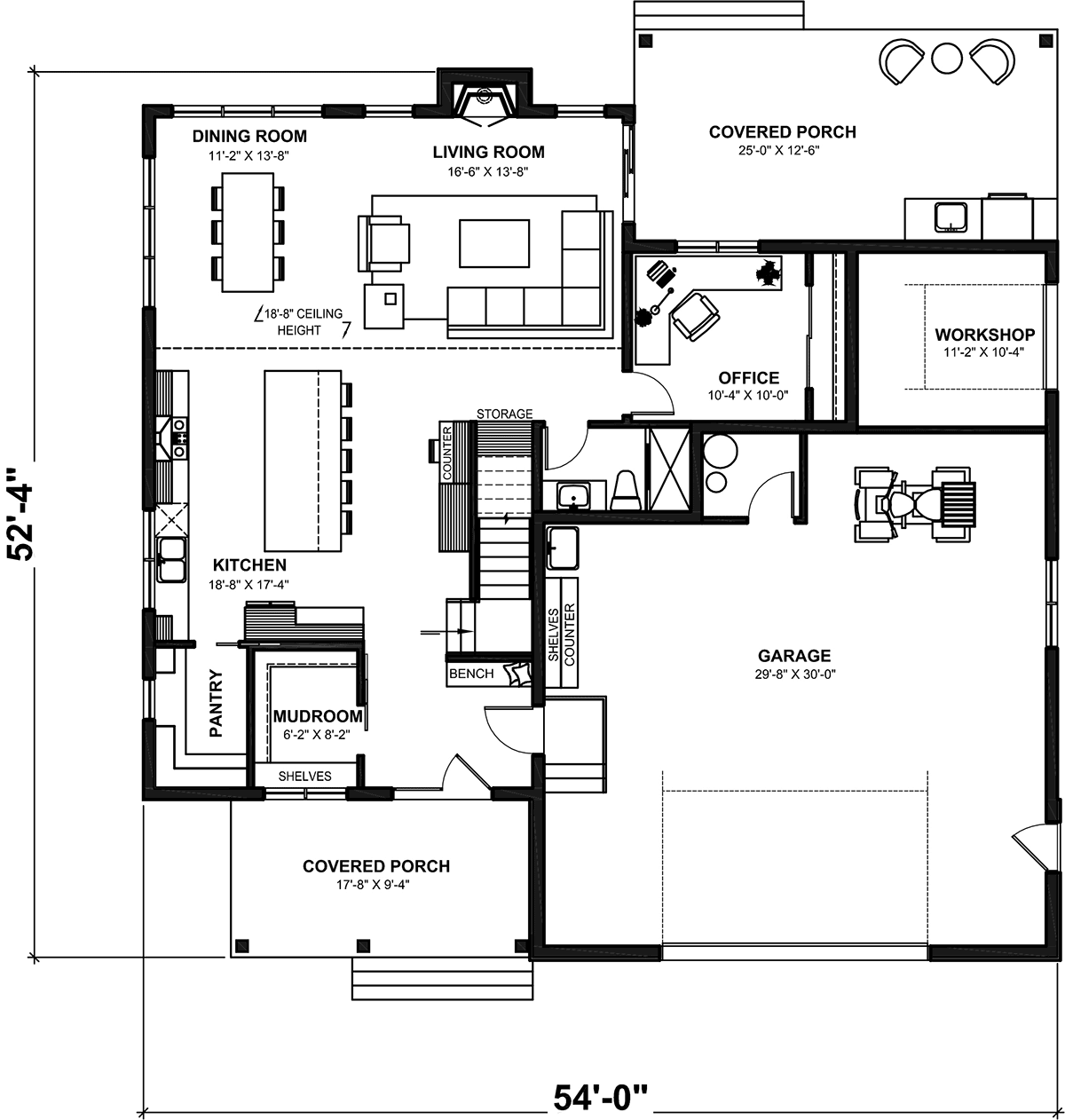 House Plan 76594 Level One