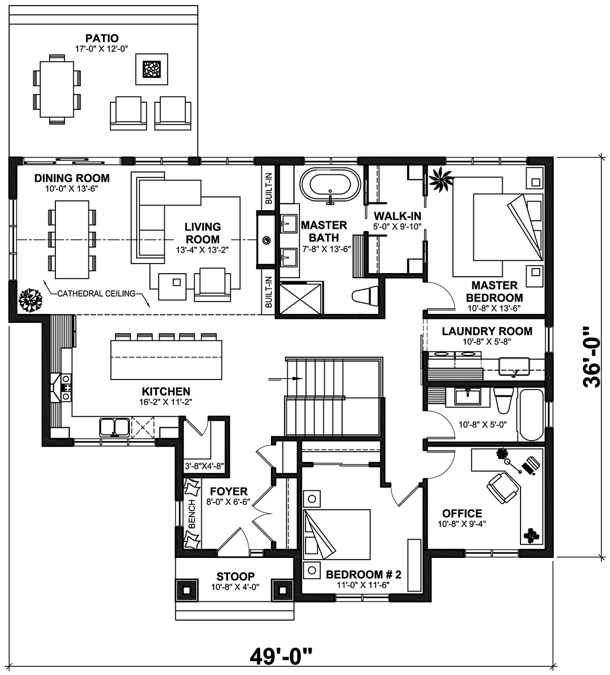 House Plan 76596 Level One