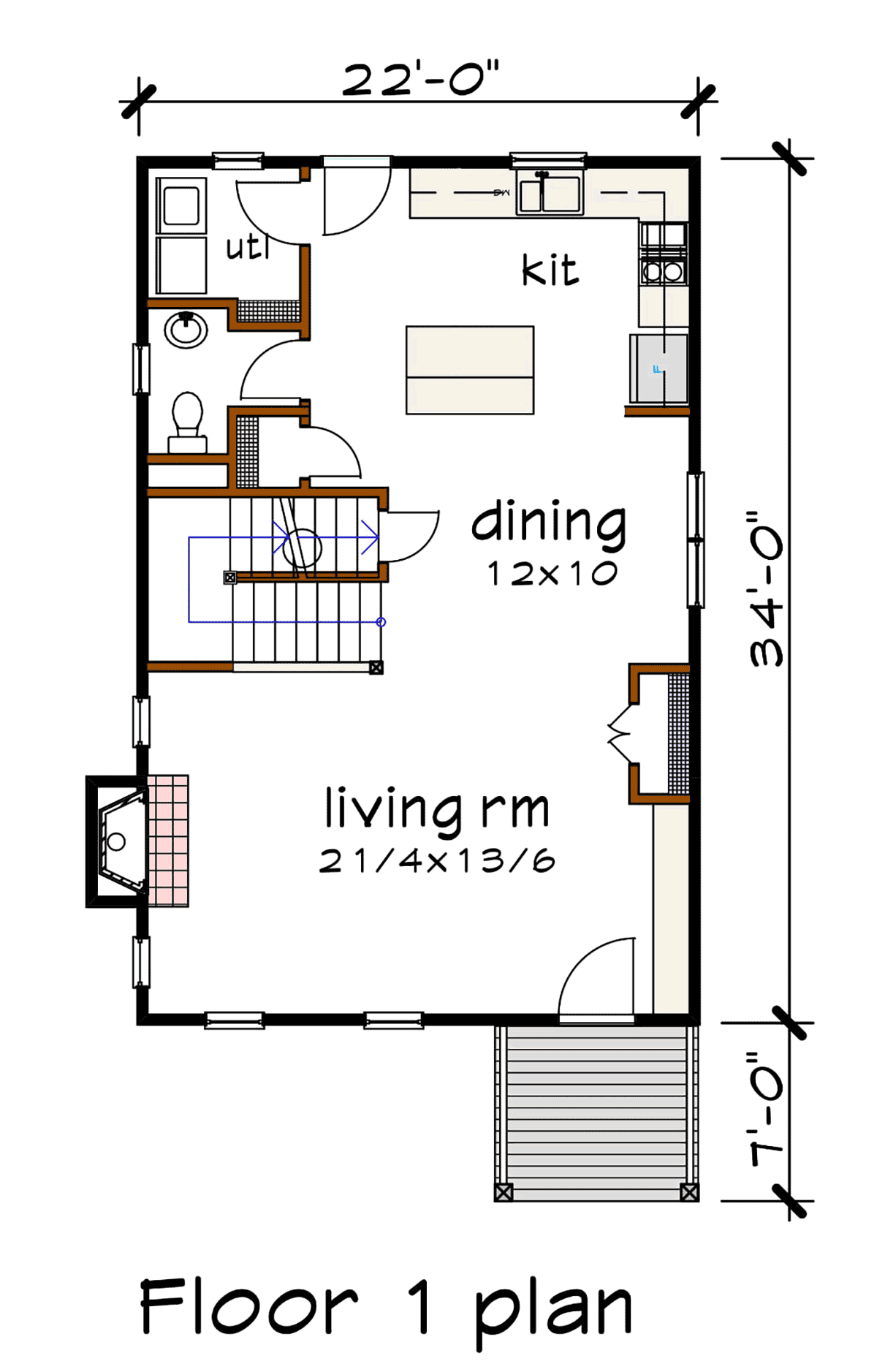 House Plan 76615 Level One