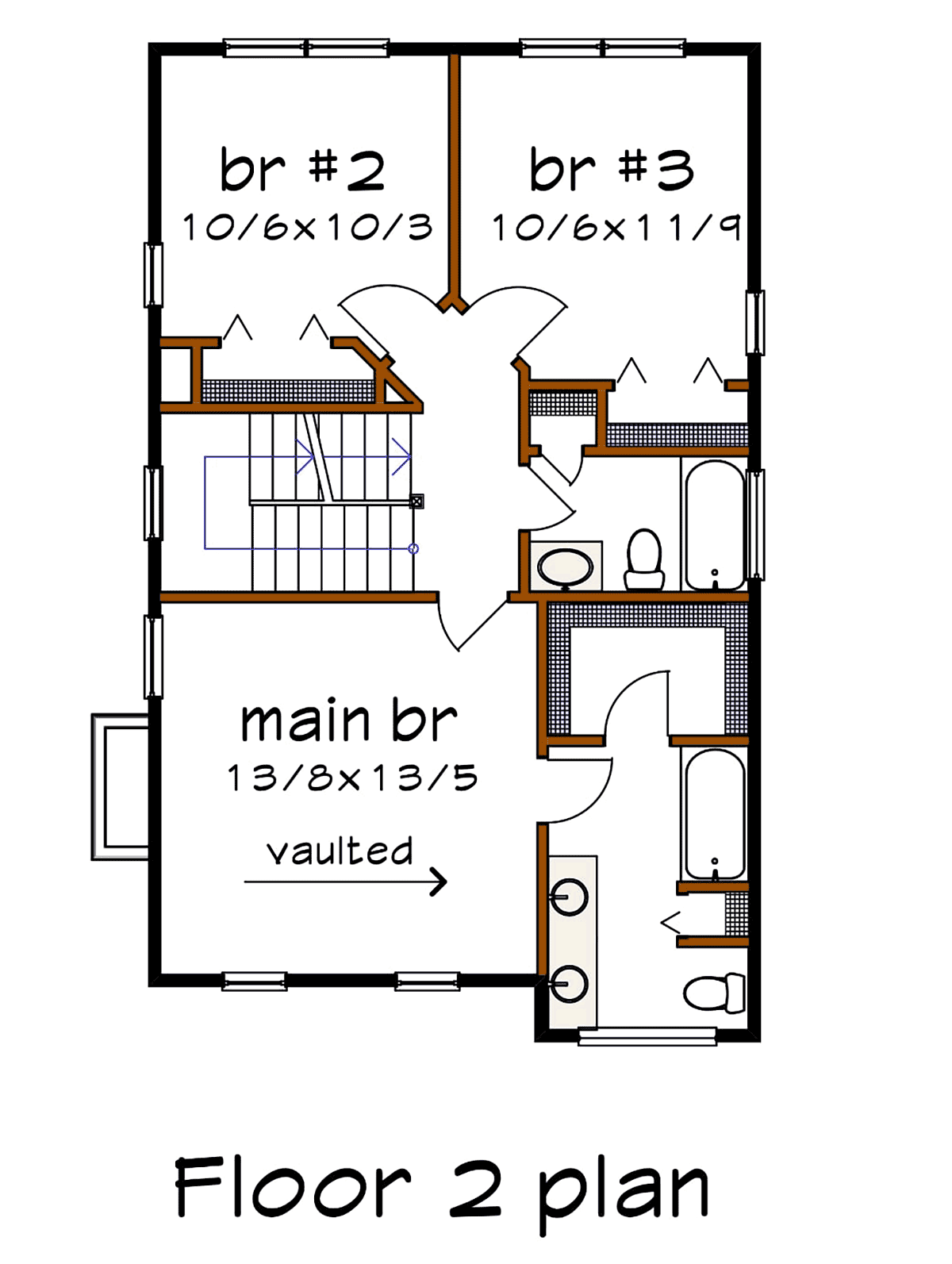 House Plan 76615 Level Two