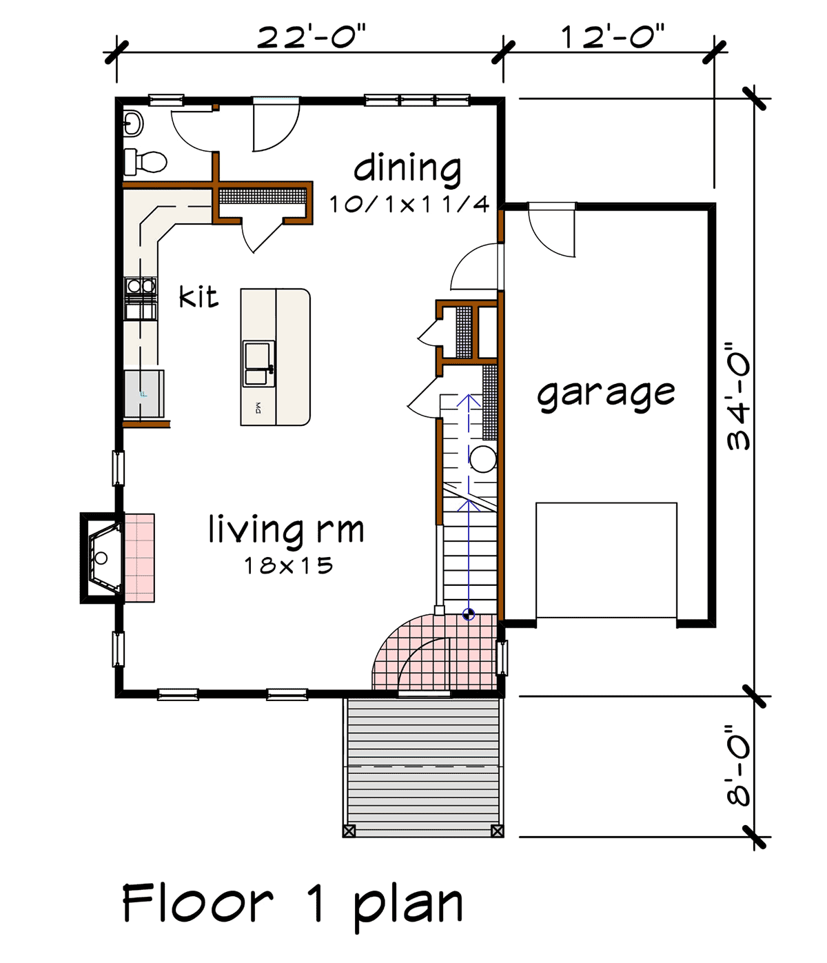 House Plan 76616 Level One