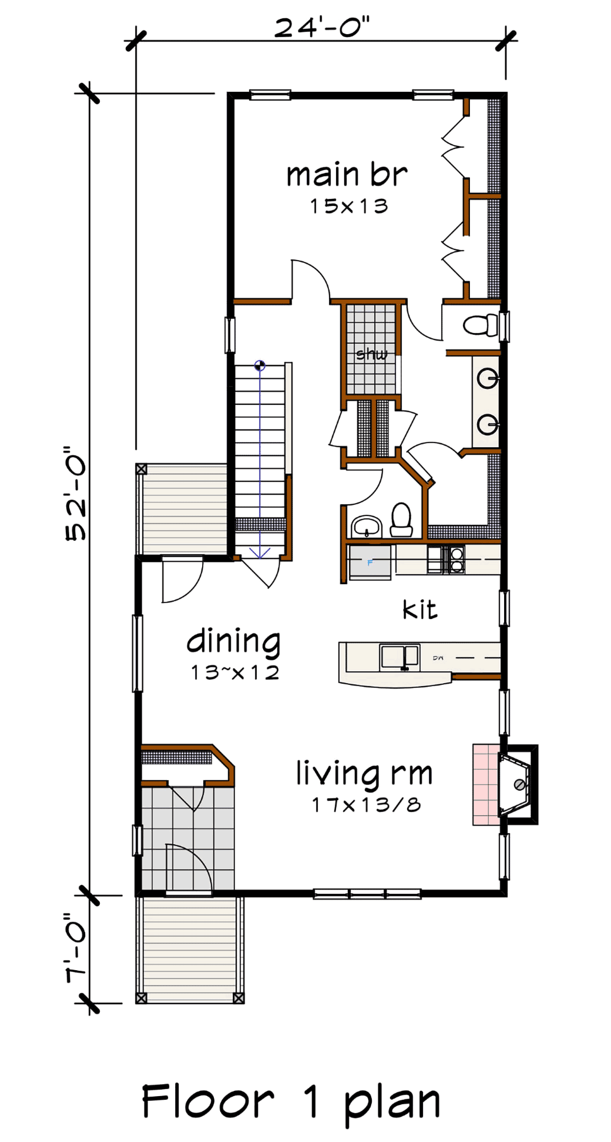House Plan 76618 Level One