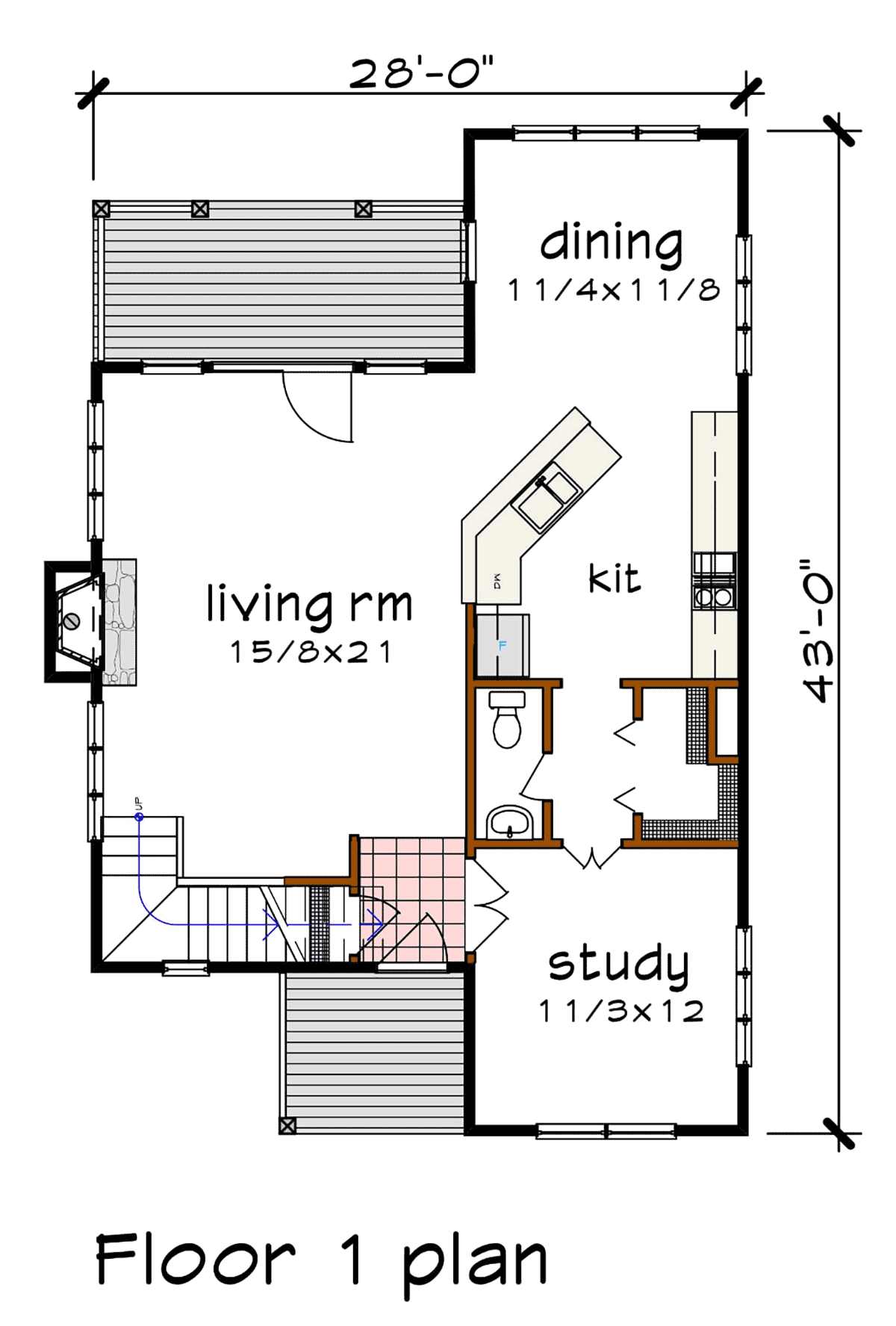 House Plan 76620 Level One