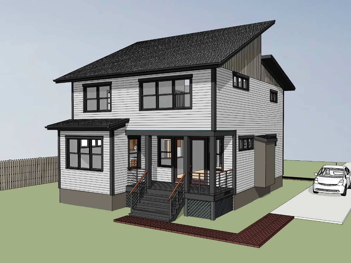 House Plan 76620 Rear Elevation