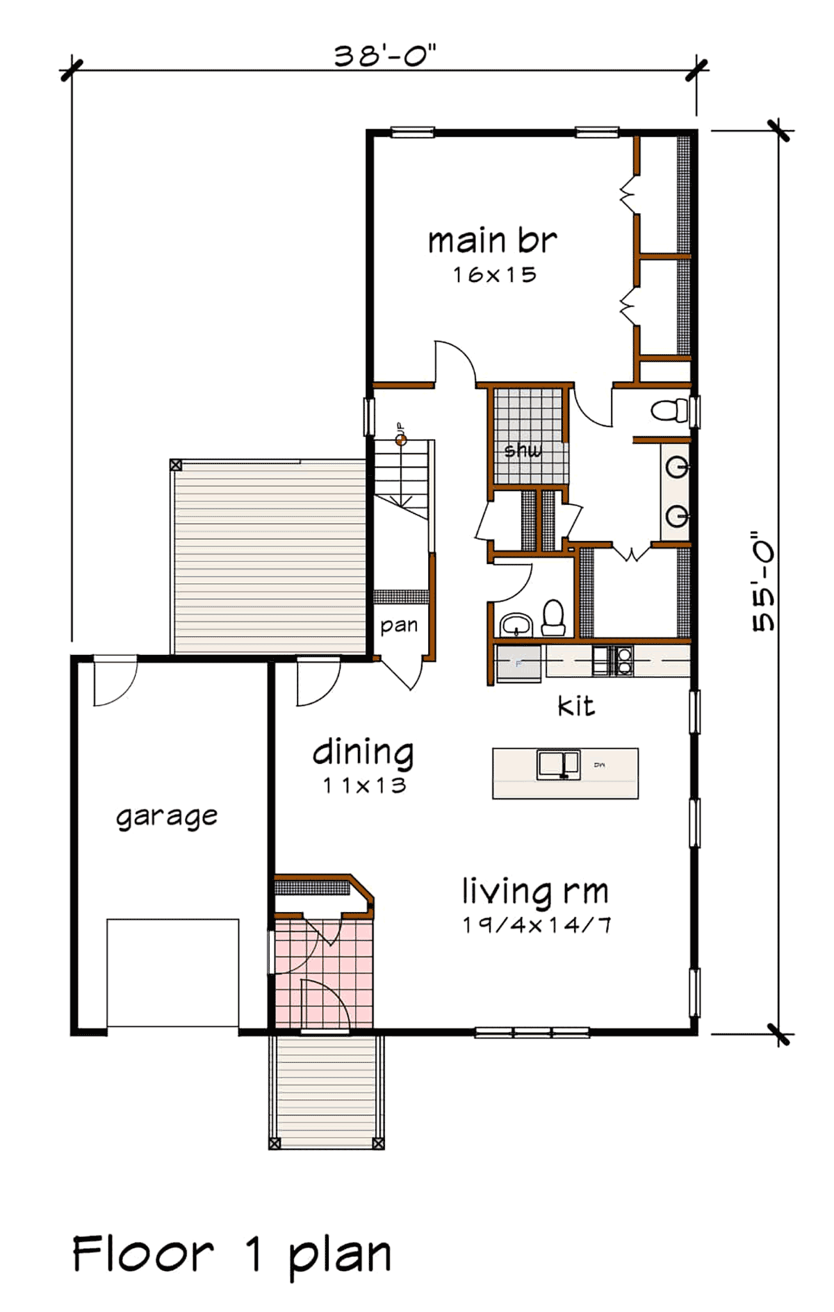 House Plan 76622 Level One