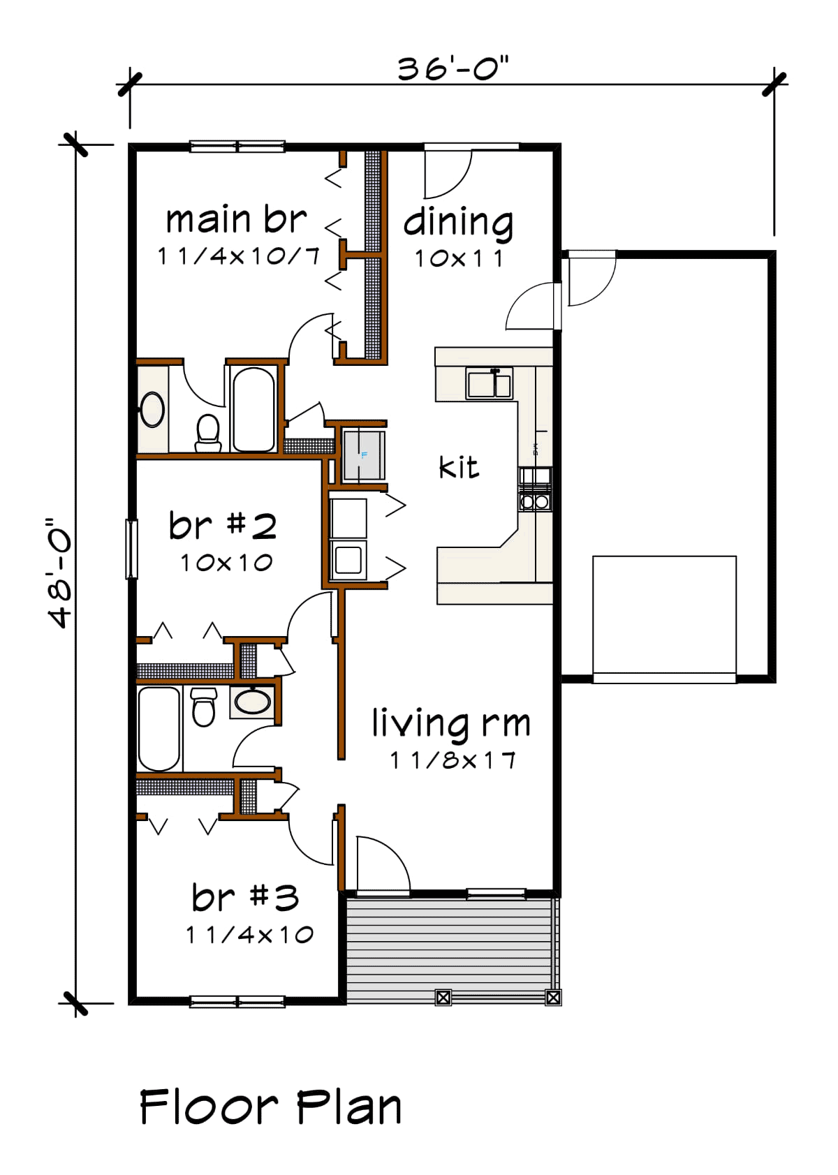 House Plan 76628 Level One