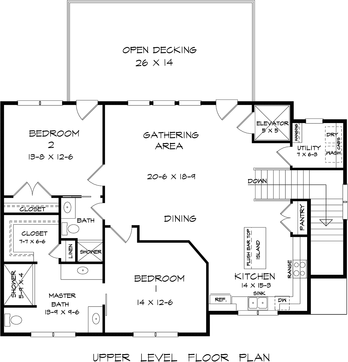 Garage-Living Plan 76710 Level Two