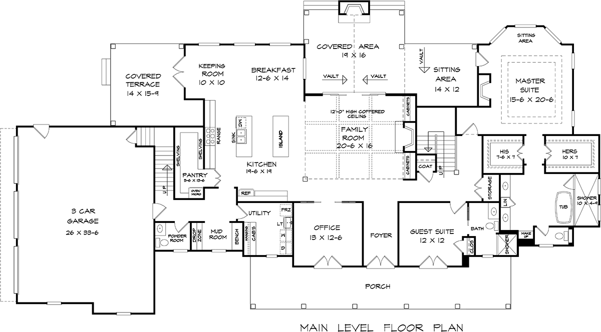 House Plan 76716 Level One