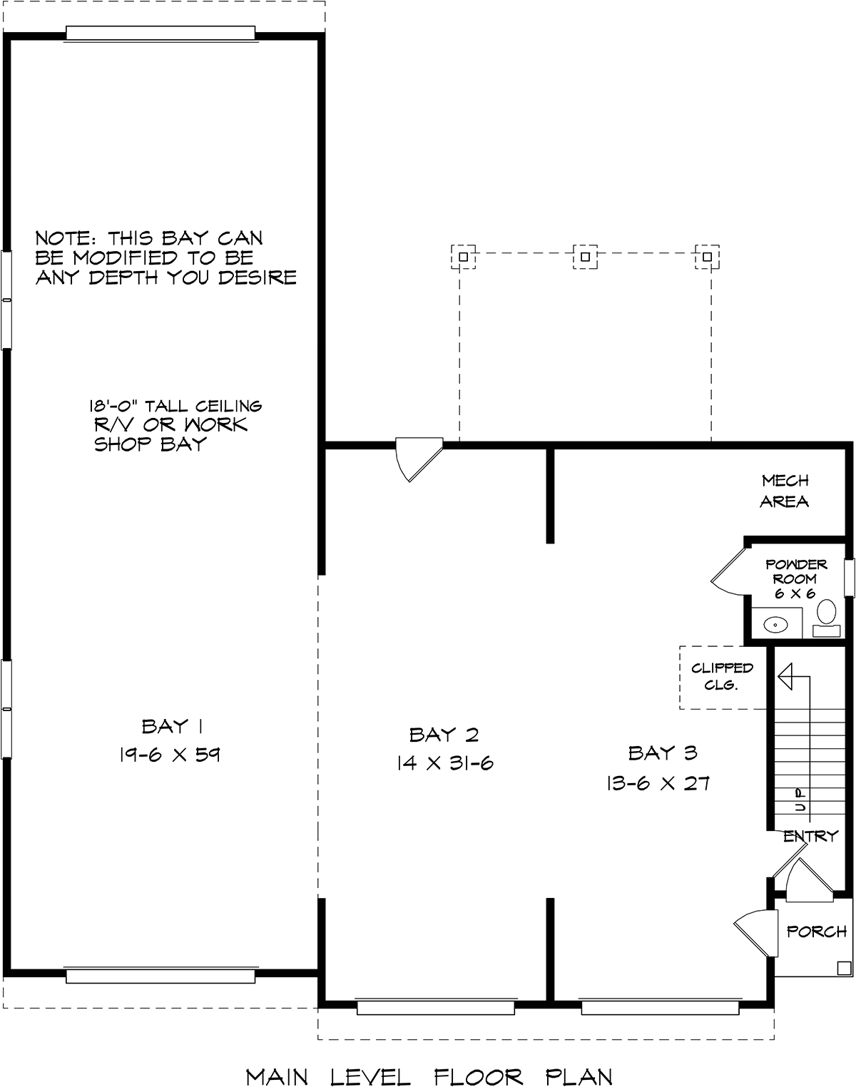 Garage-Living Plan 76717 Level One