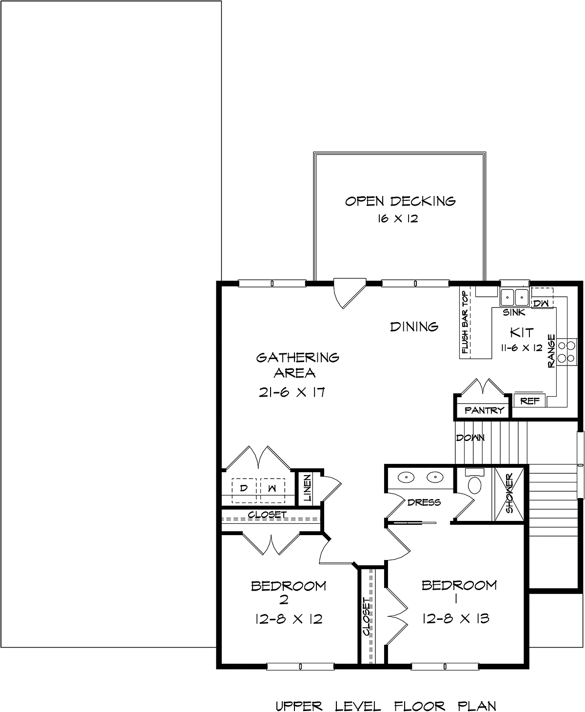 Garage-Living Plan 76717 Level Two
