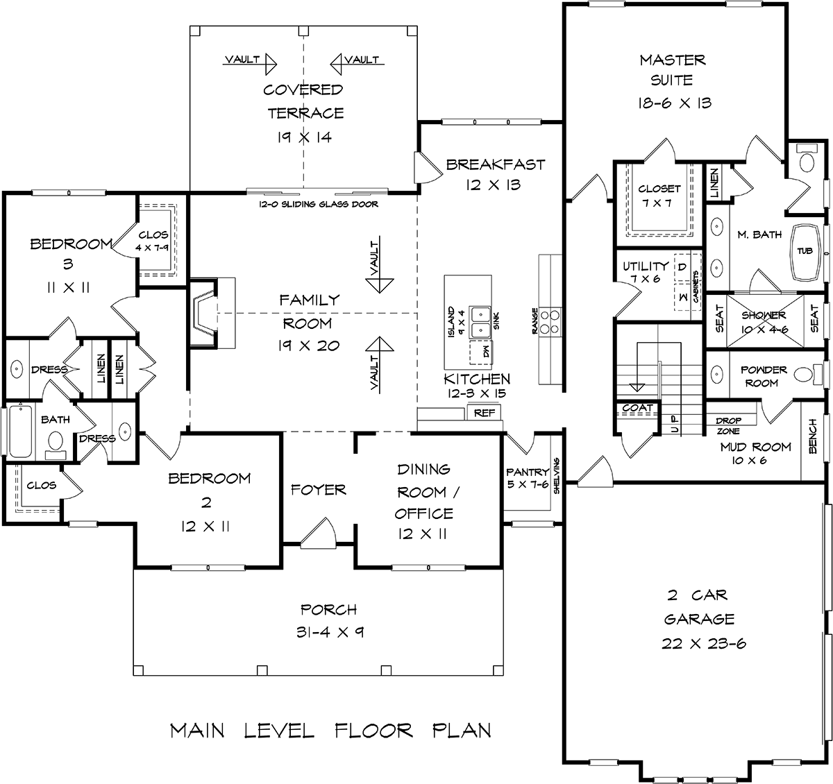 House Plan 76725 Level One