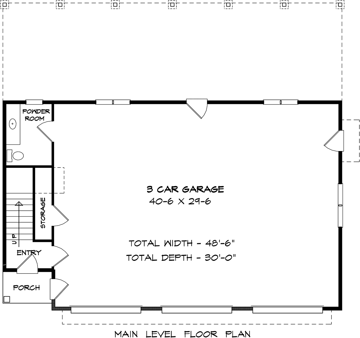 Garage-Living Plan 76726 Level One