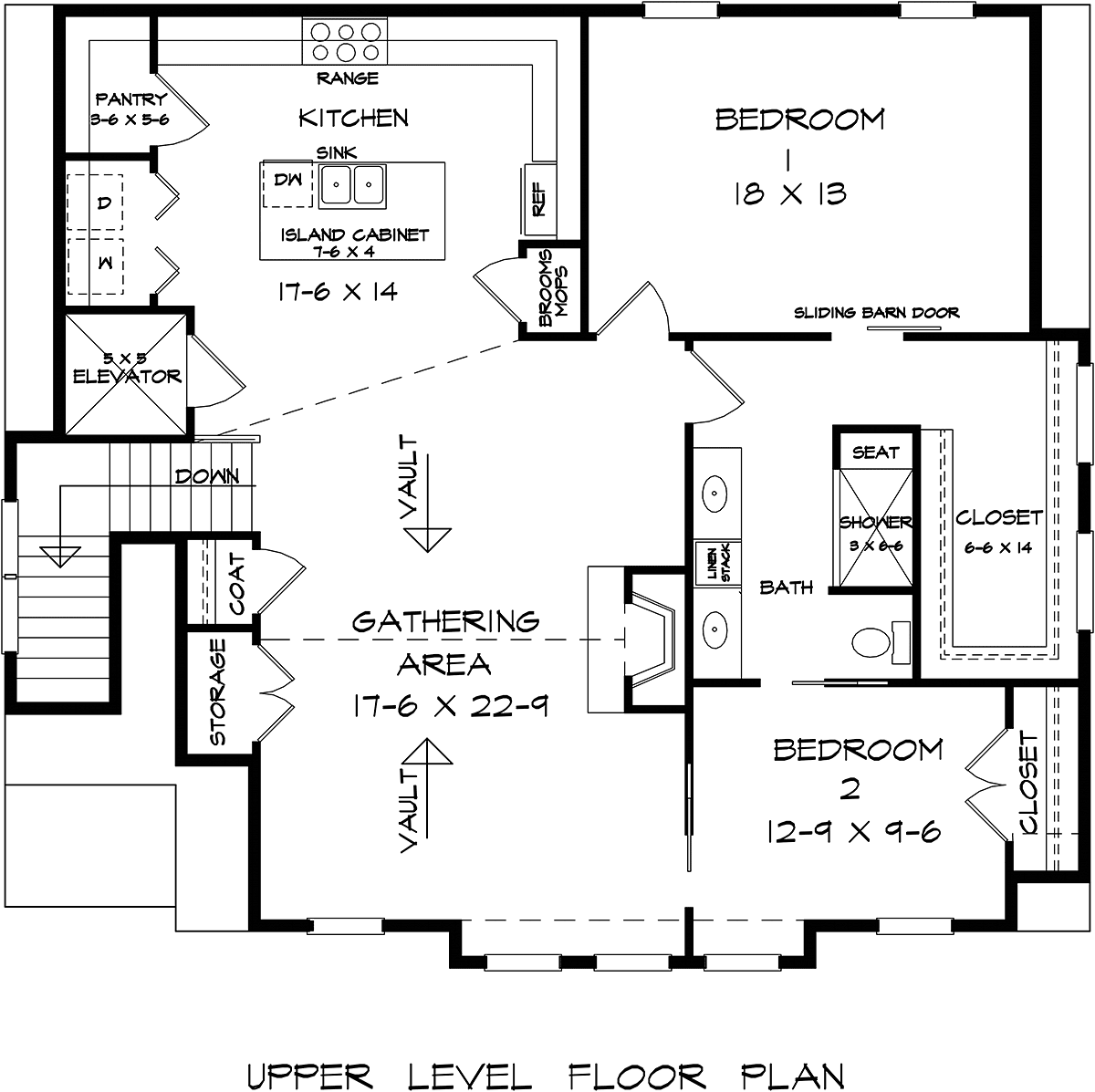 Garage-Living Plan 76727 Level Two