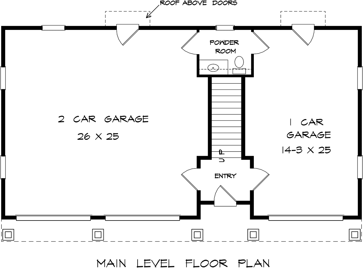 Garage-Living Plan 76730 Level One