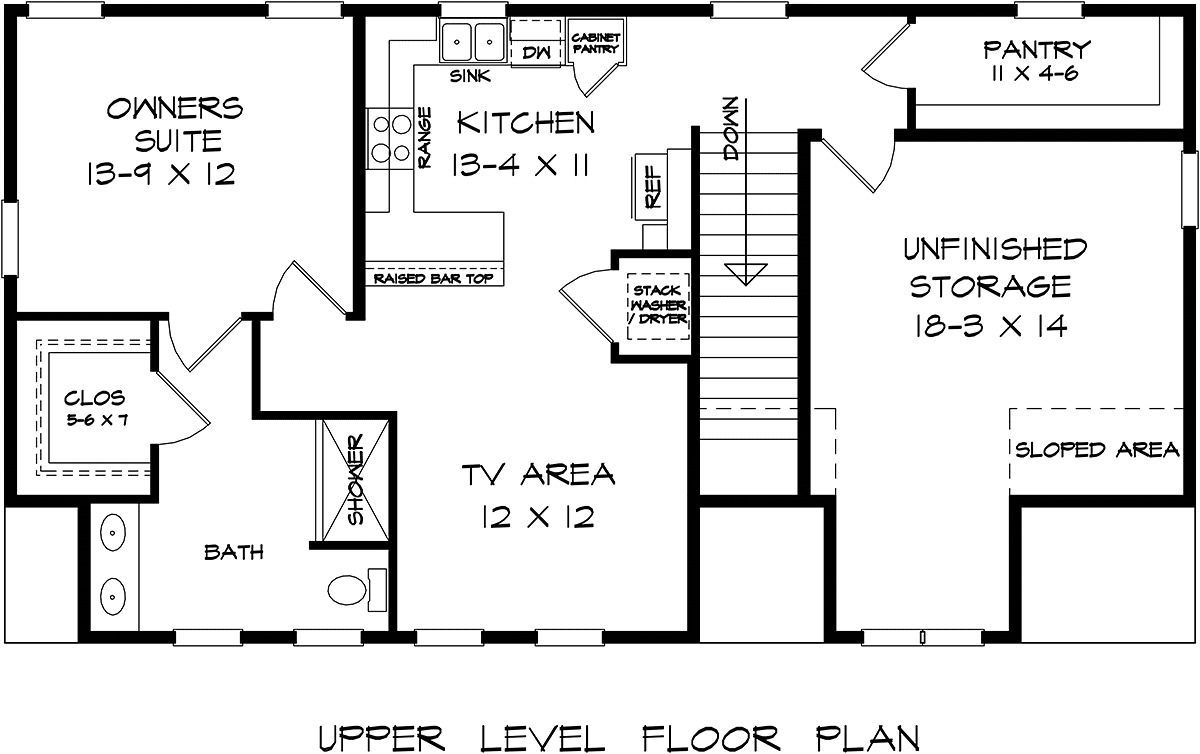 Garage-Living Plan 76730 Level Two