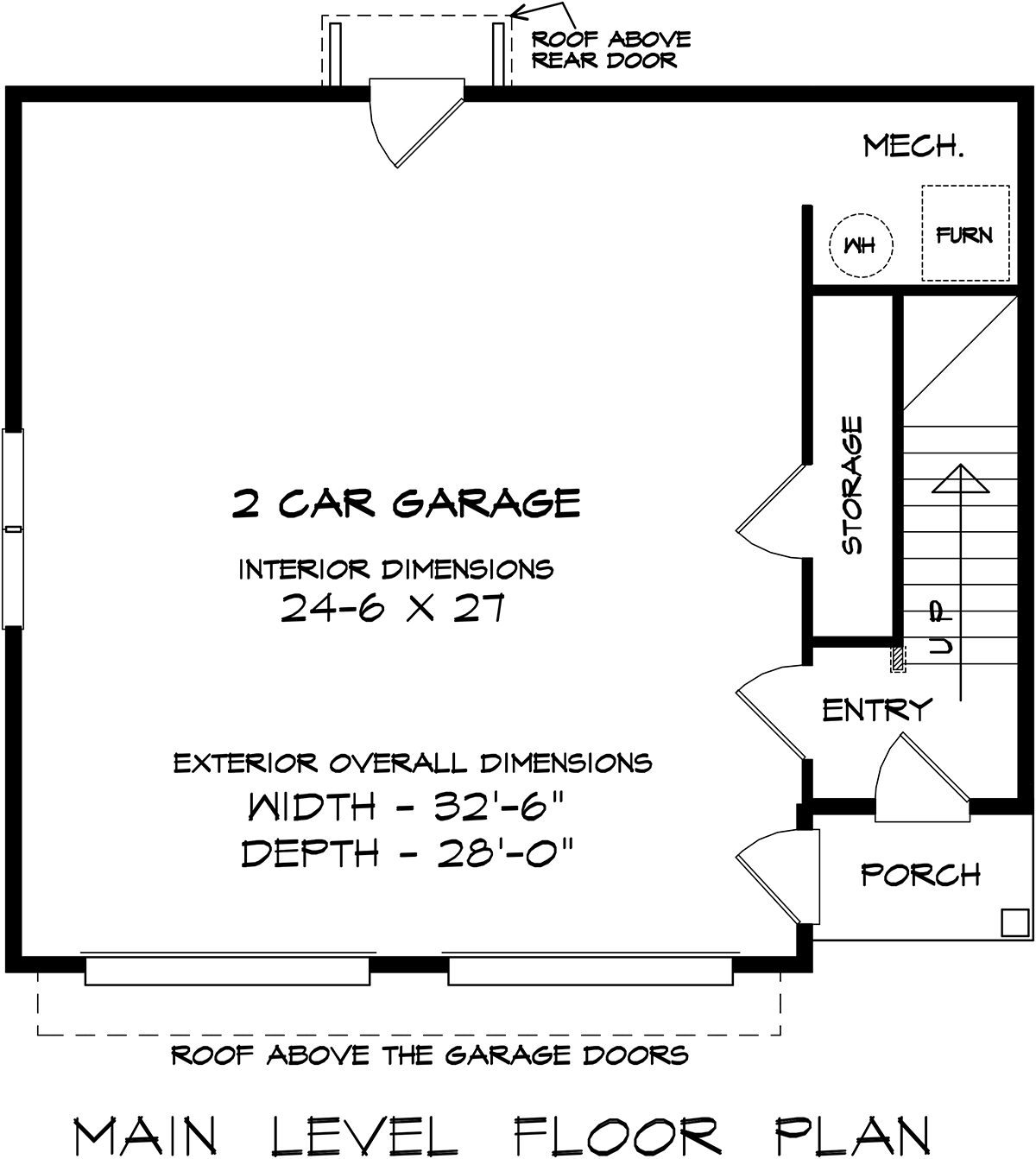 Garage Plan 76732 - 2 Car Garage Level One