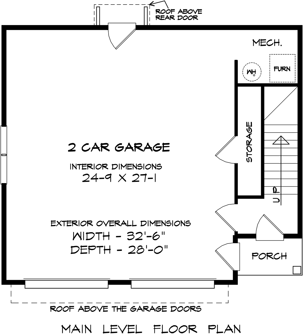 Garage-Living Plan 76733 Level One