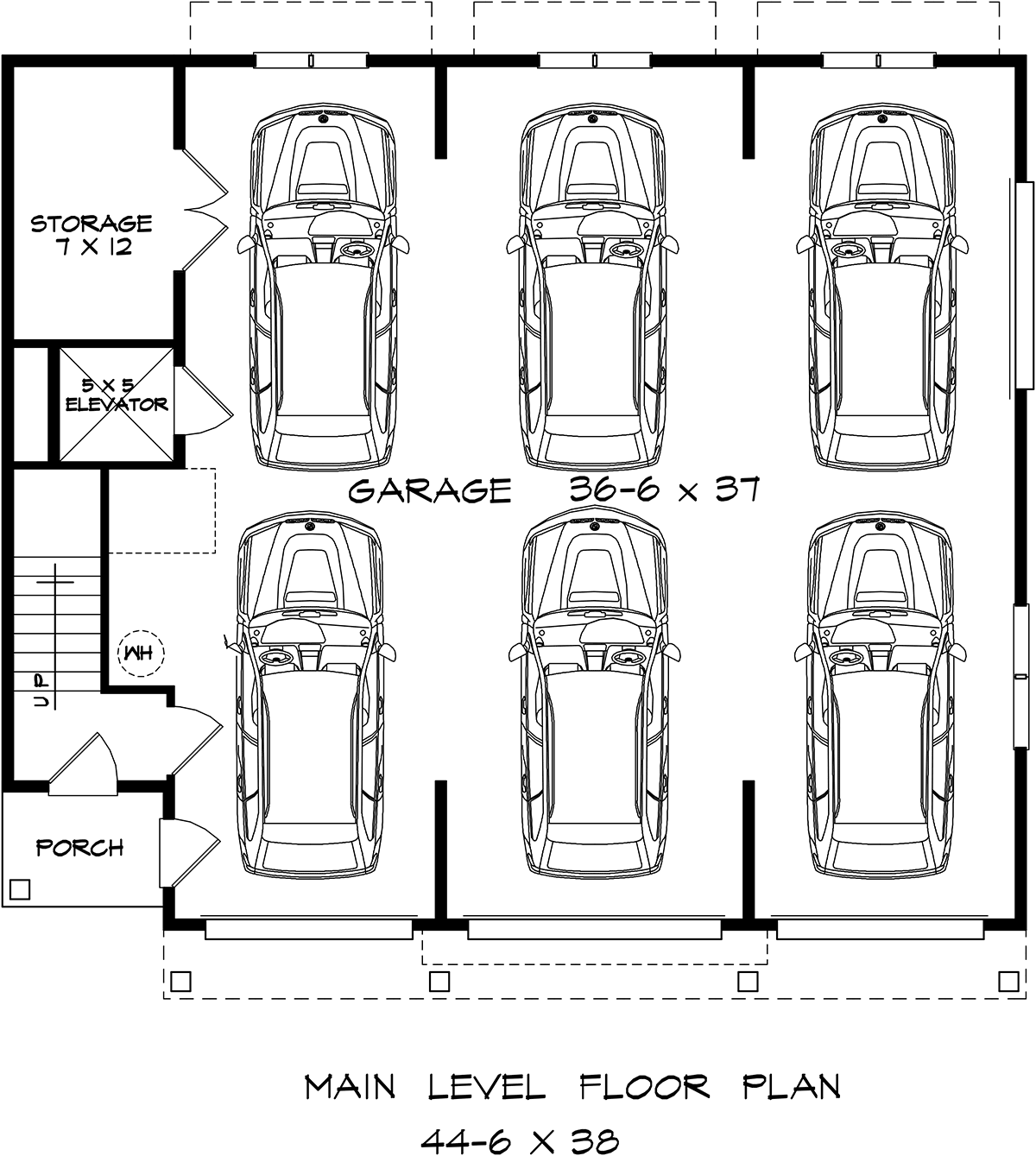Garage-Living Plan 76738 Level One
