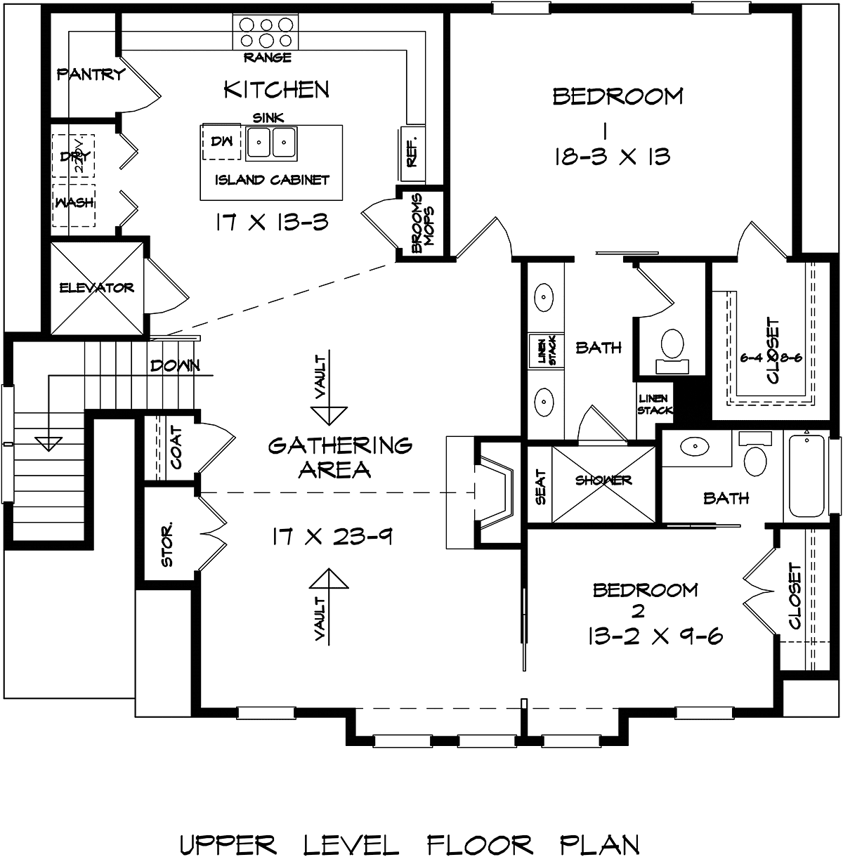 Garage-Living Plan 76738 Level Two