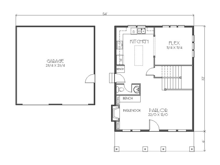 House Plan 76828 Level One