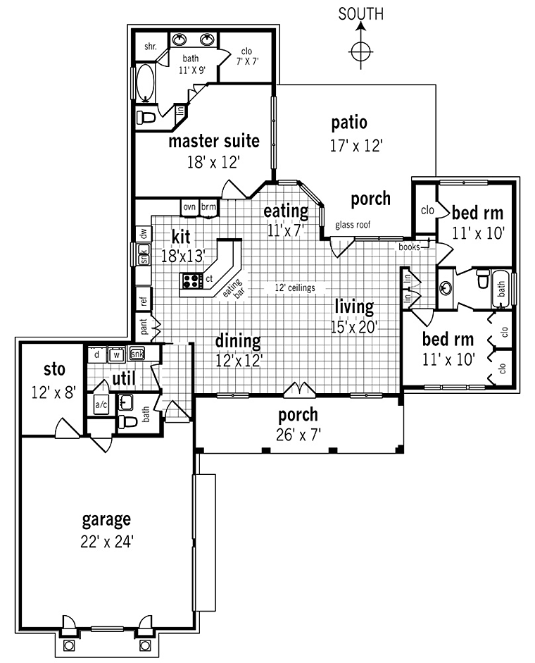 House Plan 76911 Level One
