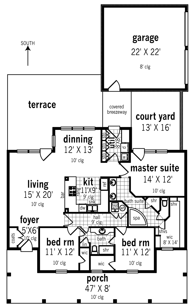 House Plan 76919 Level One