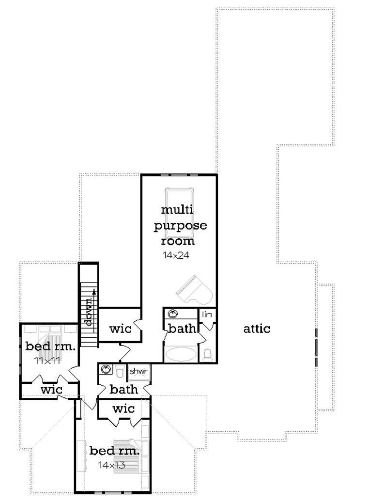 House Plan 76923 Level Two