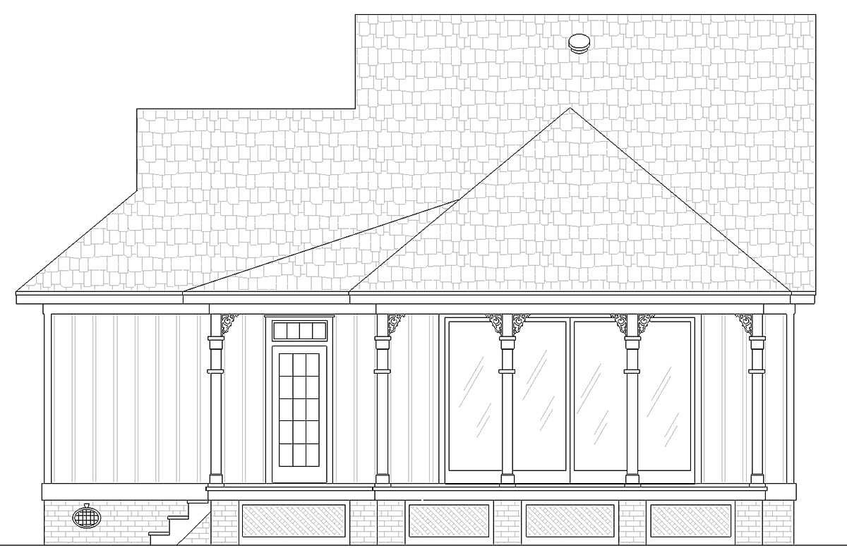 House Plan 76942 Rear Elevation