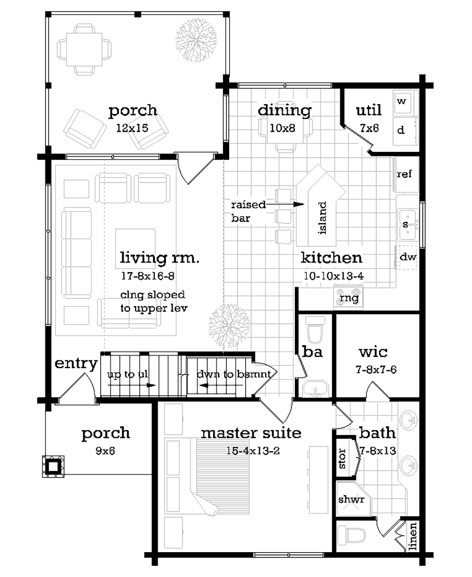 House Plan 76947 Level One