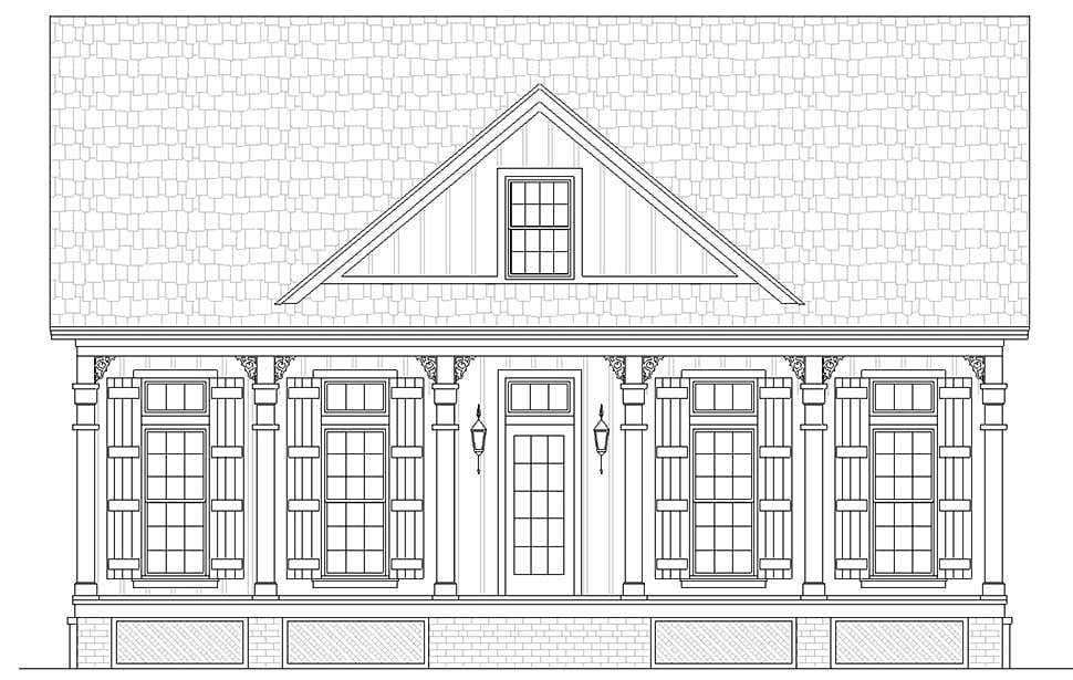 Cottage, Southern Plan with 1082 Sq. Ft., 2 Bedrooms, 2 Bathrooms Picture 4