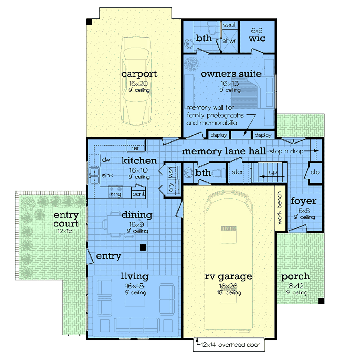 Garage-Living Plan 76967 Level One