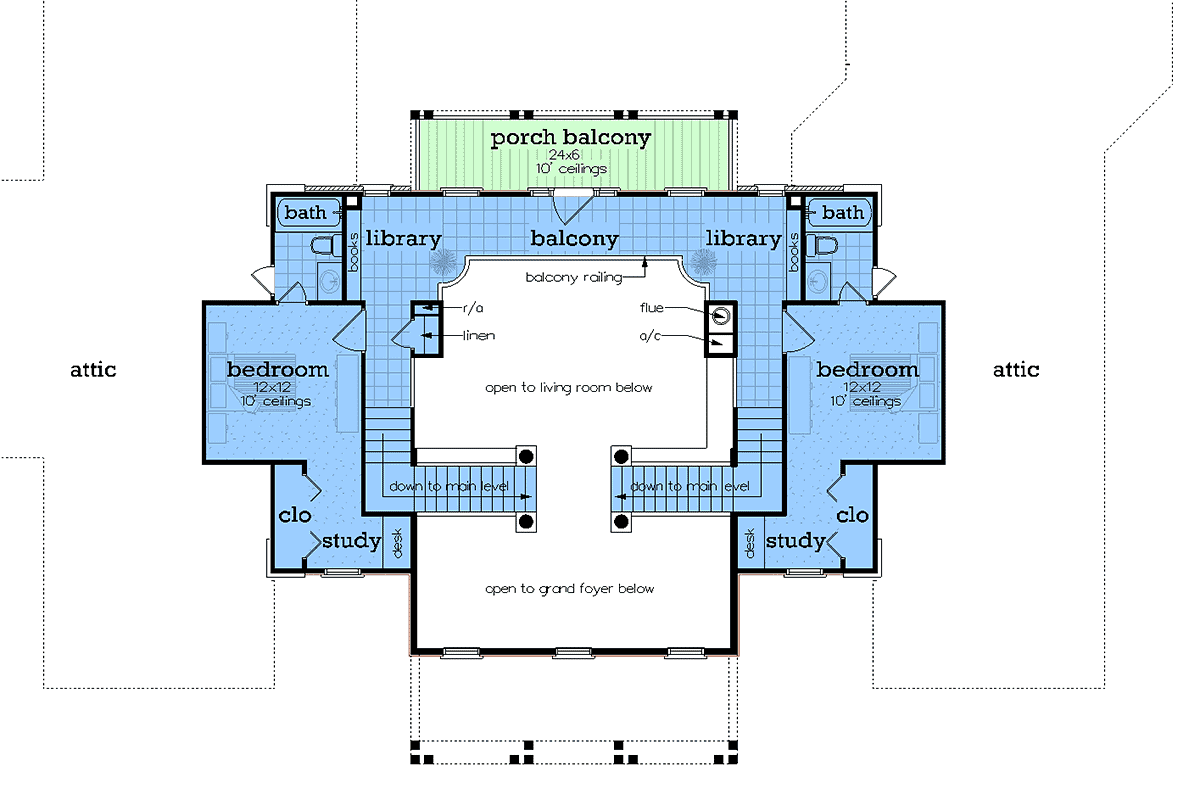 House Plan 76968 Level Two