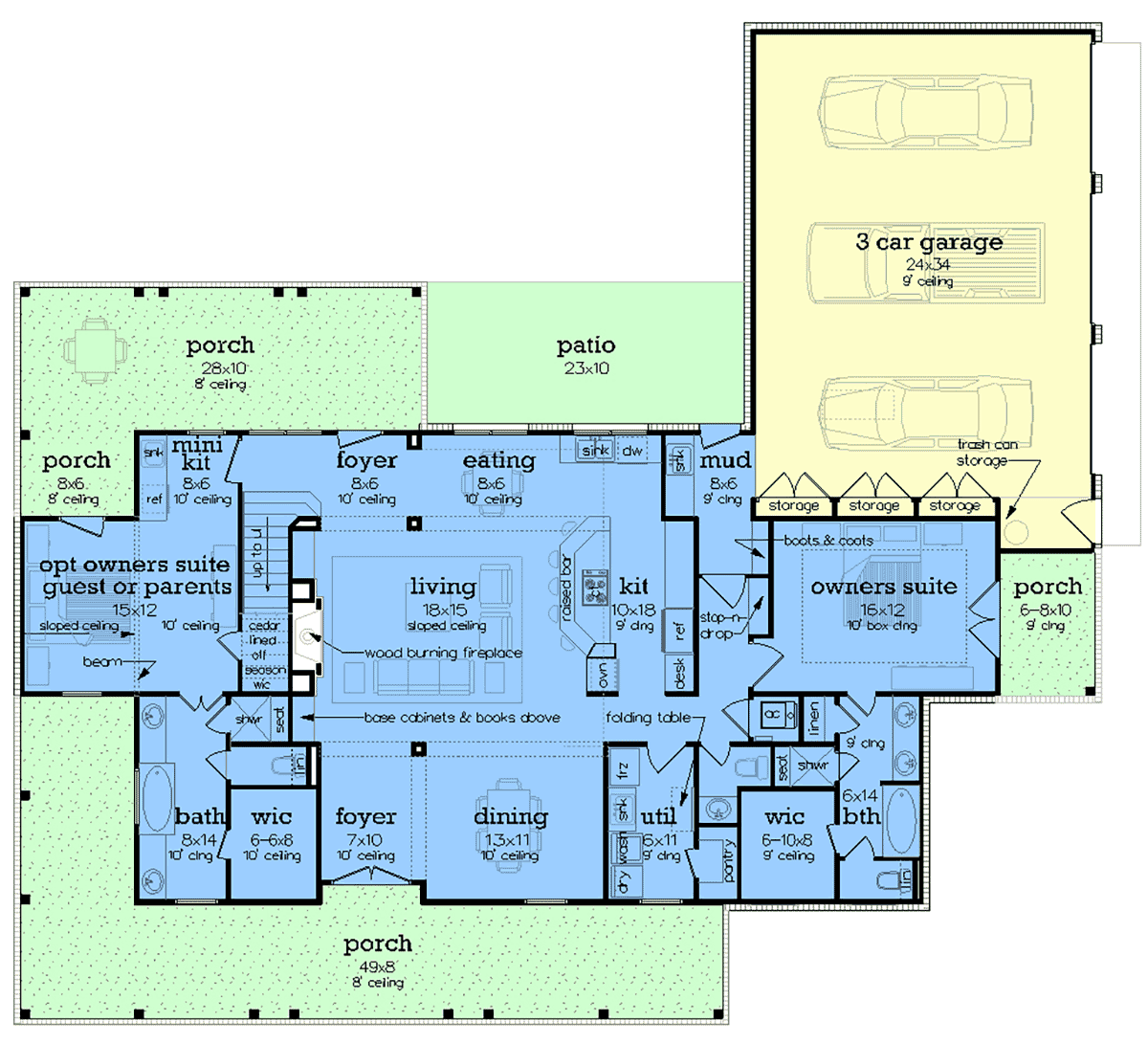 House Plan 76969 Level One