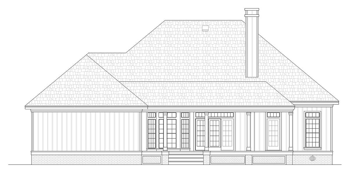 House Plan 76970 Rear Elevation