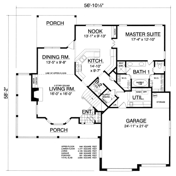 Plan 77150 | Country Style with 3 Bed, 3 Bath, 2 Car Garage