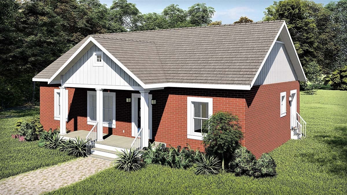 Country, Ranch Plan with 1311 Sq. Ft., 3 Bedrooms, 2 Bathrooms Picture 2