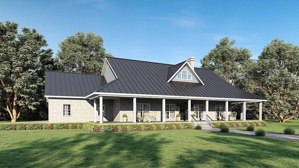 Country, Farmhouse, Ranch, Southern Plan with 2090 Sq. Ft., 3 Bedrooms, 2 Bathrooms, 2 Car Garage Elevation