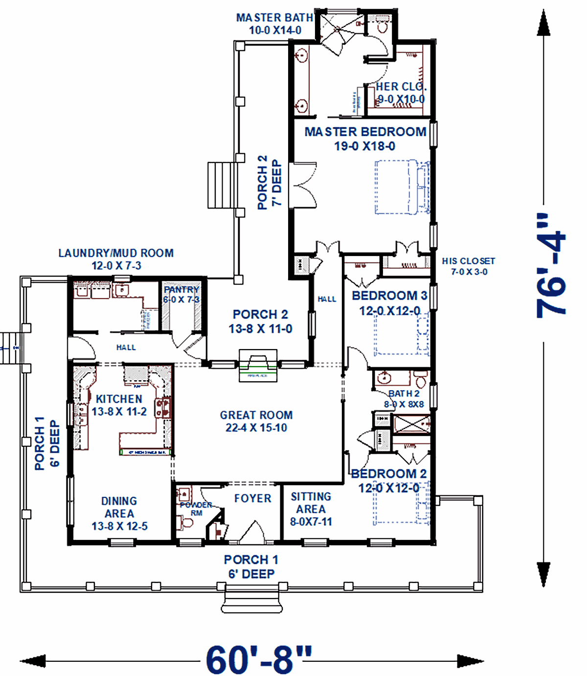 House Plan 77410 Level One