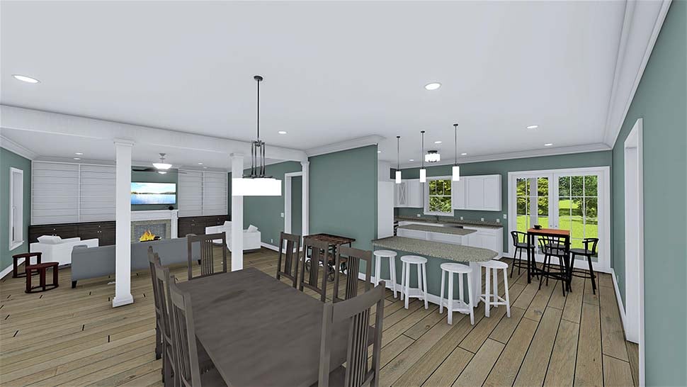 Cottage, Country, Traditional Plan with 2094 Sq. Ft., 3 Bedrooms, 2 Bathrooms Picture 3